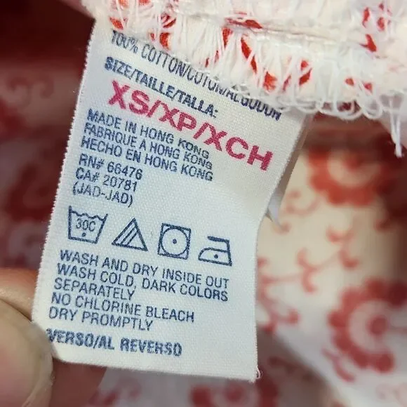 🔹️Tommy Girl Cream & Red Floral Print Cap Sleeve Dress XSmall - Picture 14 of 14